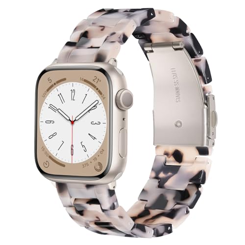 Image of CRIS-BAND Resin Bands Compatible with Apple Watch Series 11 /10 /9 /8 /7 Bands 46mm 45mm 44mm 42mm 41mm 40mm for Women, Strap for iWatch Ultra 3 /2 49mm Series 6 /5 /4 /3 /2 /1 /SE3 Slim Bracelet Wristband