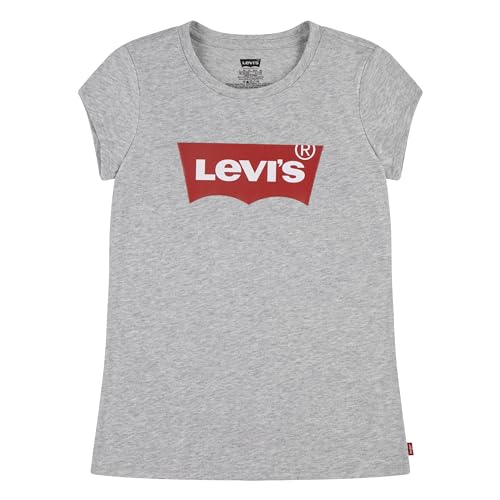 Levi's Girl's Lvg Ss Batwing Tee 4e4234 T-Shirt, Light Gray Heather, 14 Years