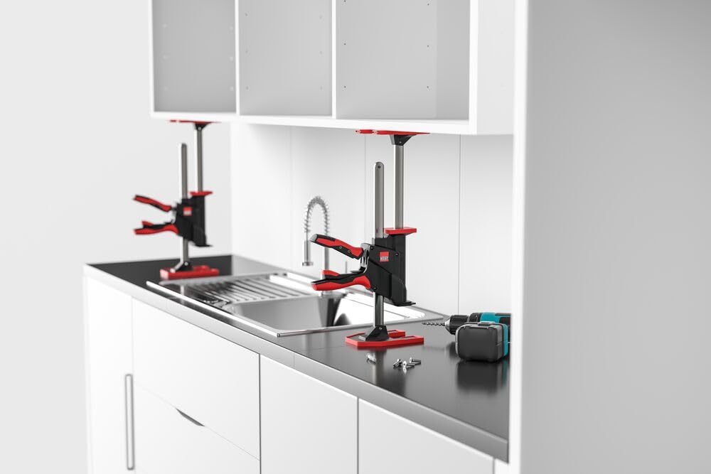 Bessey Beyceps Installation Kit Bey-Ik, 1 X Verlängerungsadapter / 1 X Schieneneinheit, Bis Zu 60 Kg Hubkraft, Gewicht 1,23 Kg