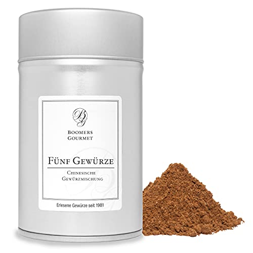 Boomers Gourmet - Chinesisches Fünf Gewürze Pulver – Original Fünf Gewürze Mischung aus der chinesischen Küche – Aromatische Asia Gewürzmischung ohne Zusatzstoffe - Gewürzdose 11,5 cm - 70 g