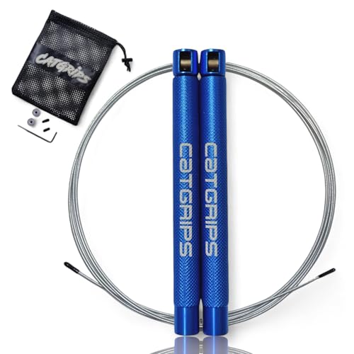 CATGRIPS Comba Crossfit, Cuerda Saltar Crossfit, Comba de Saltar, Jump Rope, Comba Boxeo, Cuerda Para Saltar, corda para saltar, Comba Crossfit Aluminio (Azul)
