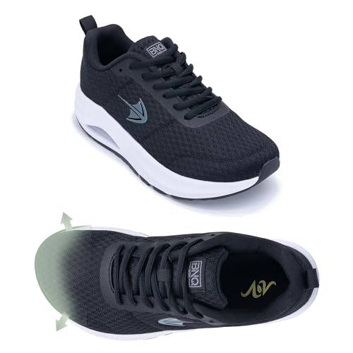 Womens Wide Toe Box Walking Shoes with Arch Support Tennis Orthotic Sneakers Wide Width Shoes for Plantar Fasciitis Pain Relief Black US 9.5