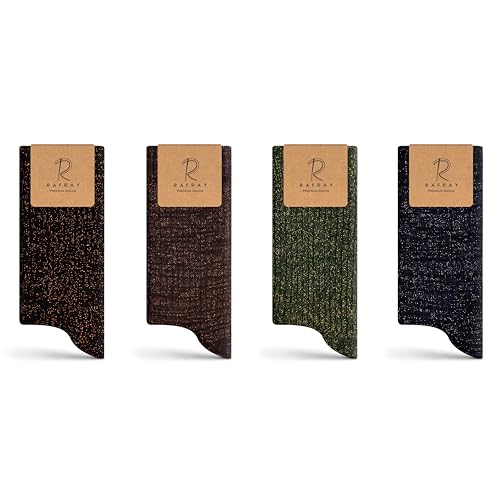 Image of RAFRAY Women's Glitter Socks Crew Length, Premium Shiny Sparkly Socks in Gift Box, 4 Pairs, Size US W: 5-9.5 EU: 36-40