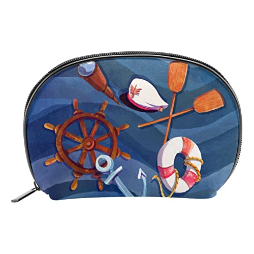 Cosmetic Bags for Women, Makeup Bag Travel Toiletry Bag Accessories Organizer, Anchor Lifebuoy Nautical