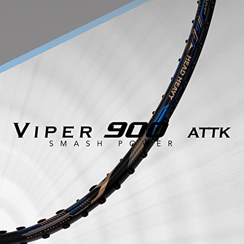 Image of Hundred Viper 900 Carbon Fibre Strung Badminton Racket with Full Racket Cover