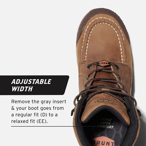 Brunt 112-22031-10 Marin Toe (Comp Toe) - Men’S Size 10, Brown - 6 Inch Waterproof Reinforced Wedge Work Boot - Eh Rated - Slip + Oil Resistant - Adjustable Width System thumb #4