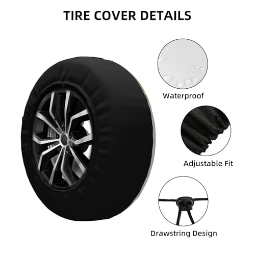 Image of Frog Spare Tire Cover Weatherproof Universal Wheel Protectors Wheel Covers for Rv Camper Travel Trailer SUV Truck 17 Inch