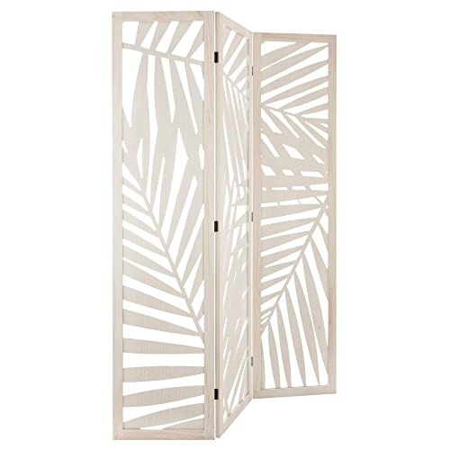 Biombo 'feuille', Madera, Blanco a. 170 cm
