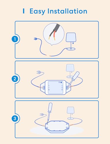 Meross WLAN Schalter Universal WiFi Switch Fernbedienung Sprachsteuerung mit Alexa, Google Assistant und SmartThings, DIY Smart Home f&uuml;r elektrische Haushaltsger&auml;te, 2500 W, 4 St&uuml;cke