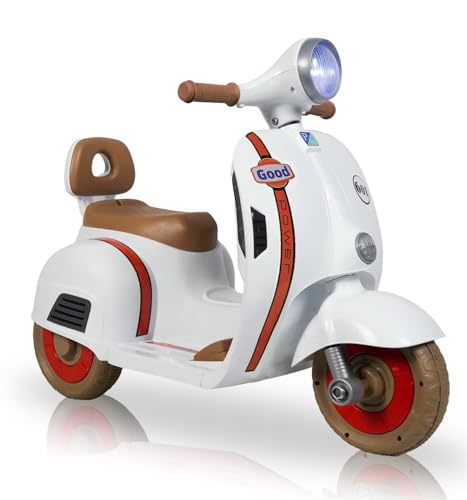 Image of Rechargeable Battery Operated Scooter for Kids, Ride on Toy scooty with Light & Music | Electric Bike for Baby 1 to 4 Years Boys Girls (White)
