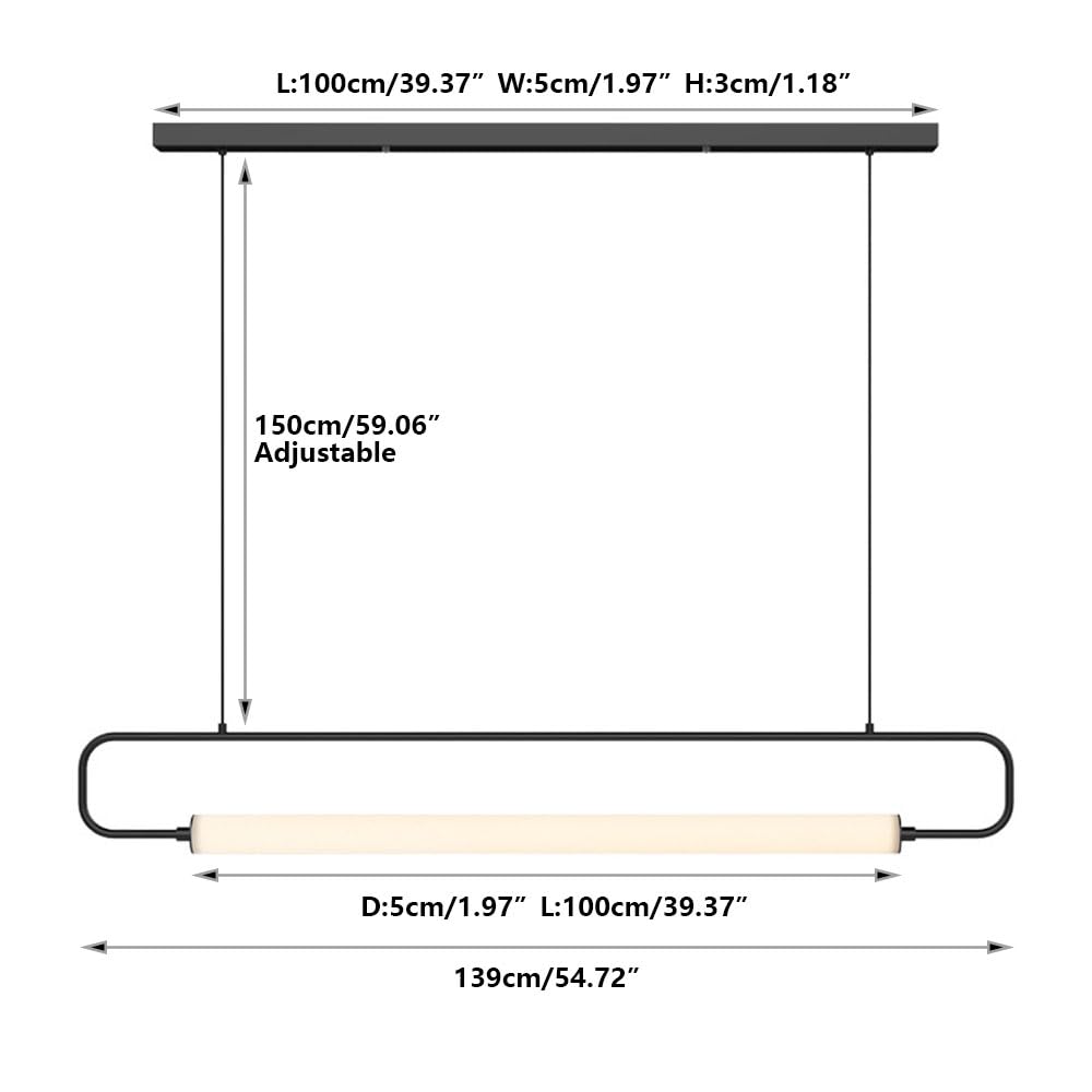Sufitowe oprawy oświetleniowe wiszące Długie lampy LED 3000-6000K Wisząca lampa Oświetlenie wewnętrzne Żelazo LED Home Decor Regulowane współczesne oświetlenie Do kuchni Salon Jada