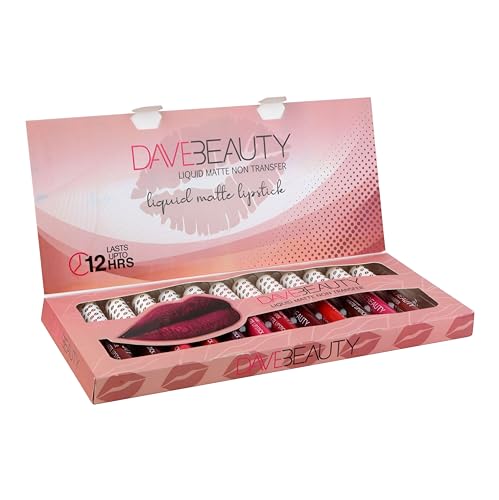 Image of DA.VE Matte Lipstick | Non-Sticky & Non-Drying | Smudge-Proof, Long-Lasting, Waterproof Lipsticks For Women and Girls - 7.5ML (12Pcs)