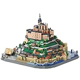 VizBrou Mont-Saint-Michel Architektur Bausteine Bausatz, 1392 Teile Ikonisches Inselkloster Modell, Großformat Historisches Wahrzeichen Baukasten für Wohnraum Deko, Kreatives Geburtstagsgeschenk