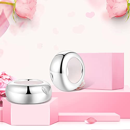 GW Stopper Charms 925 Sterling Silver Round Rondelle Spacer Beads for Charm Bracelets for Women3