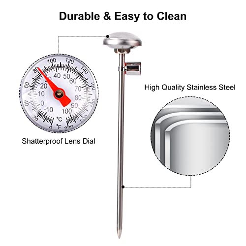 Instant Read Meat Thermometer For Grilling, Hawgiman Cooking Thermometer With 6In Probe-Food Thermometer For Meat, Milk, Tea, Coffee, Drinks-Instant Read Thermometer #TOP5