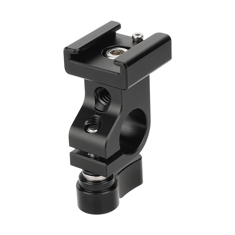 CAMVATE 15mm Single Rod Clamp with Cold Shoe Mount for Camera Accessory | Black-image-44