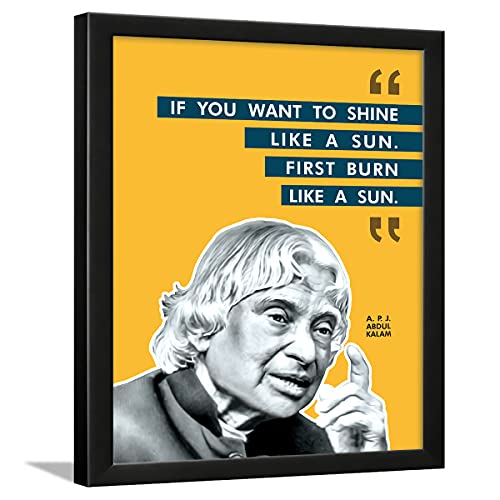 Image of Chaka Chaundh Acrylic - Abdul Kalam Photo Frames For Wall - Motivational Quotes Frames - Poster With Frame - Abdul Kalam Poster For Wall Quotes Wall Frames - (14 X 11 Inches, Yellow - Kalam)
