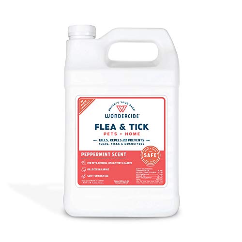 Wondercide - Flea, Tick and Mosquito Spray for Dogs, Cats, and Home - Flea and Tick Killer, Control, Prevention, Treatment - with Natural Essential Oils - Pet and Family Safe - Peppermint 128 oz
