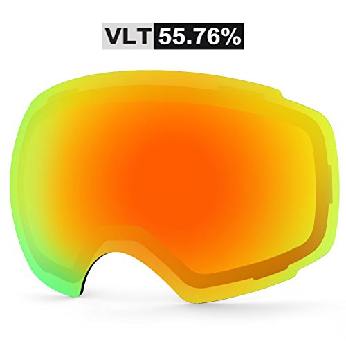 ZIONOR Lagopus X4 Skibrille Verspiegelt Snowboard Brille Magnet Zweilagiges Objektiv Kugelförmiges Design Anti-Fog UV-Schutz Anti-Rutsch-Gurt Schneebrille für Herren Damen