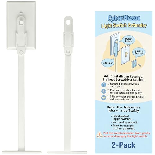 2-Pack Light Switch Extender with Wide, Easy-Grip Handle, Wall Toggle Switch Extension Operator for Kids, Toddlers, Elderly and People with Disabilities