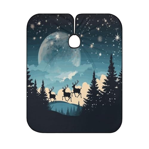Capa de barbería Navidad invierno con cierre ajustable 66.9x56.7 in miniatura 6