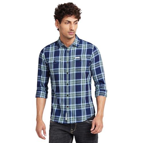 Image of Being Human Brown Slim Fit Regular Collar Men's Shirt Clothing