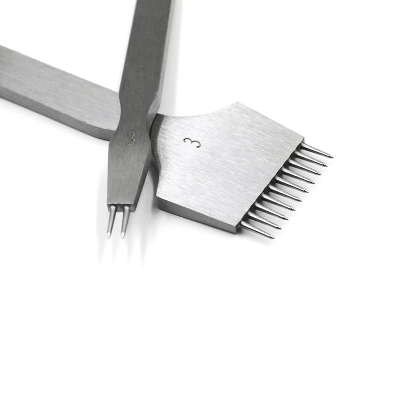 Herramienta perforadora de punta de cuero, perforadora redonda pulida, con 210 puntas, juego de herramientas de costura de acero al carbono (0.118in