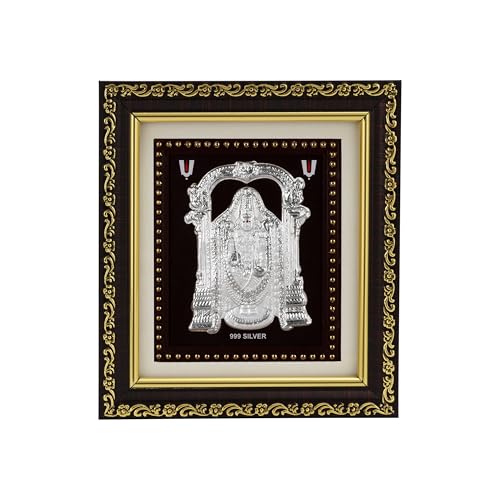 Image of 999 Pure Silver Balaji Photo Frame for Home & Office | Premium Silver | PoojaRoom & Wall Decor | Wedding & Festival Gifts | Certificate Included | Tabletop Size 5.5x5 inch