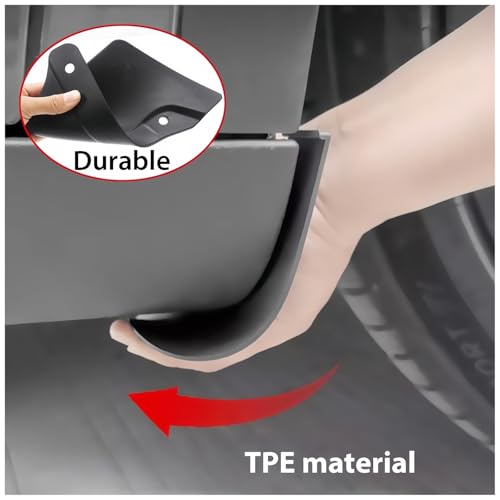 Guardabarros para coche Tesla Model Y 2020 a 2024 en material TPE resistente contra salpicaduras 4