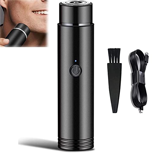 Mini Rasoir électrique Portable, Rasoir électrique Lavable De Poche, Charge Rapide USB, Rasoir Rotatif pour Hommes à Usage Humide Et Sec (Black) Cover