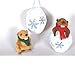 Idea Natale: palla di neve in tessuto morbido con pupazzo peluche marmotta per albero. Altezza 12cm