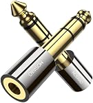 MOSWAG 6.35mm (1/4 de pouce) 3.5mm (1/8 inch) Adaptateur de Jack Audio Stereo pour Aux Cable, amplificateur de guitare, casque, paquet de 2