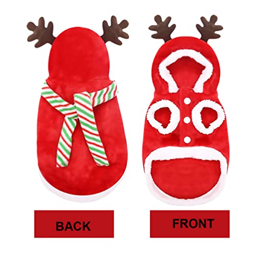 Disfraz para perros y cachorros Reno Navidad POPETPOP XS miniatura 2