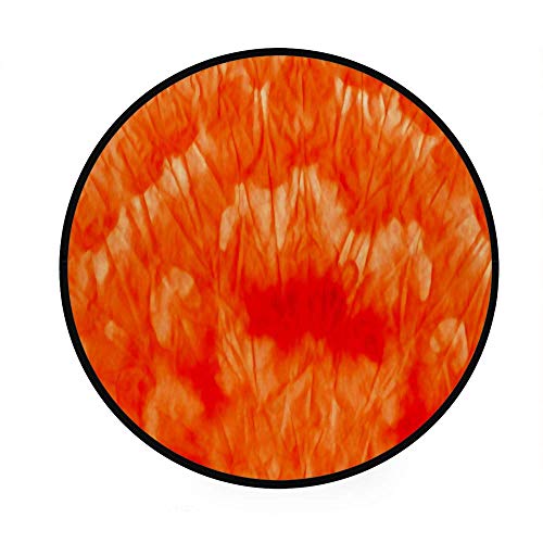 Tapis de sol rond marron 92cm en coton et polyester stretch