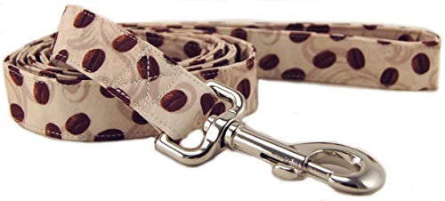 K9 Bytes Coffee Beans & Cream Dog Leash for Walking, Running and Training X Small