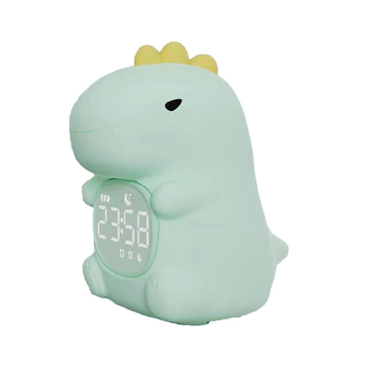JOYHAPPST Cartoon Animal LED Alarm Clock Light Smart Alarm Clock Touch Control Sleep Soothing Light Sleep Training Clock Dinosaur