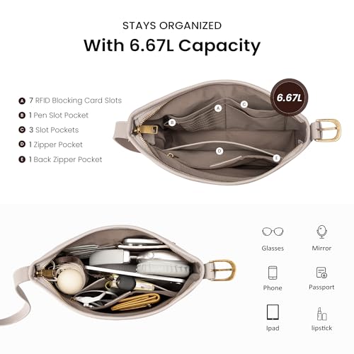 Image of befen Genuine Leather Purses for Women, RFID Medium Leather Crossbody Bags Shoulder Purse Handbags