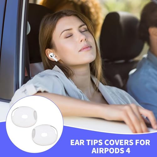 6 Pairs Ear Tips Covers for AirPods 4, Soft Silicone Anti Slip Earbud Covers for Secure Grip Anti Scratches Sport Ear Tips Accessories Compatible with Apple AirPods 4th Generation - Image 5