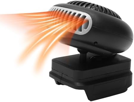 Space Heater, Portable Electric Heater for Indoor Use, 2 Gears Temperature Settings, Battery Powered Small Heater Fan Fast Heating for Bedroom Home Office