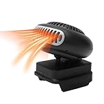 Yunseity Car Heater, 20V 170W Portable Car Heaters for Vehicle, 2 Gears Battery Powered Electric Space Heater with Thermostat, 180° Rotatable Heater Fan, for BL1815 BL1820 BL1530 BL1840