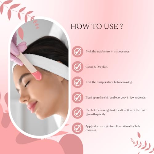 Image of Eleve Brazilian Wax Beans For Women | Hair Removal For Removing Tan, Dead Skin | For Legs, Arms, Underarms, Bikini | At Home Quick & Easy Hair Removal | For Sensitive Skin (Rose Pink) (300 Gm)