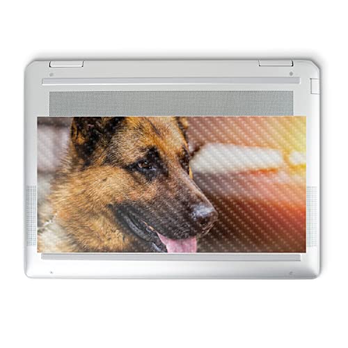 Image of MightySkins Carbon Fiber Skin Compatible with HP Spectre x360 14 inch (2022) Full Wrap Kit - German Shepherd | Protective, Durable Textured Carbon Fiber Finish | Easy to Apply | Made in The USA