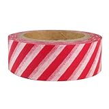 Wrapables Striped Japanese Washi Masking Tape - Diagonal Red Stripe