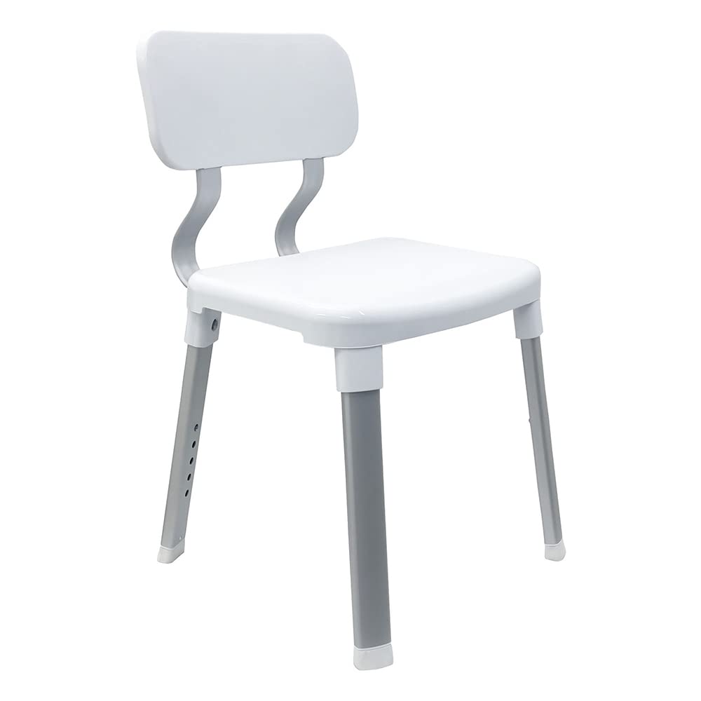 Evekare White Deluxe Bathroom Chair With Back Support