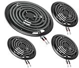 Black Electric Stove Burner Drip Pans WB31M19(8”) WB31M20(6”) and Electric Stove Burner Replacement MP15YA(6') MP21YA(8') for G-E Hot-point Ken-more Electric Range Stove by MIFLUS