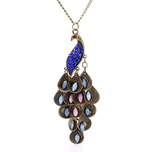 GOODBOYS New Lady Vintage Retro Blue the Prancing Peacock Earrings