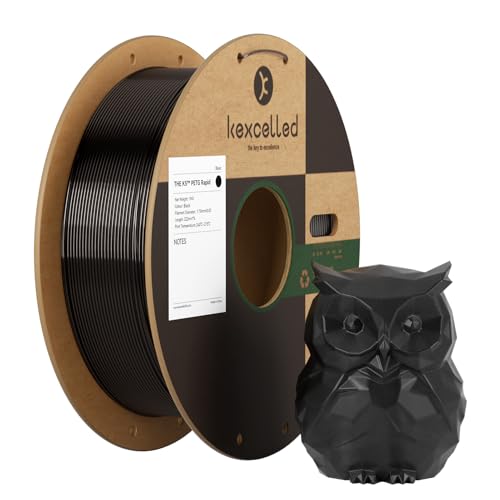 kexcelled Rapid PETG HS 3D Printer Filament, 1kg 1,75mm +/- 0,03mm, Black