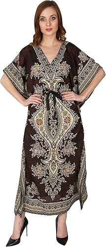 ukal Women's Kaftan Dress – Bohemian Printed V-Neck Long Maxi Caftan with Loose Fit & Elegant Design (Kaftan-Kurti)-picture-37