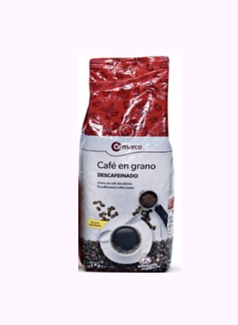 Café en Grano Descafeinado, Gemahlener Kaffee Entkoffeiniert, 1kg Packung, 2 Stück, Flüssige Form