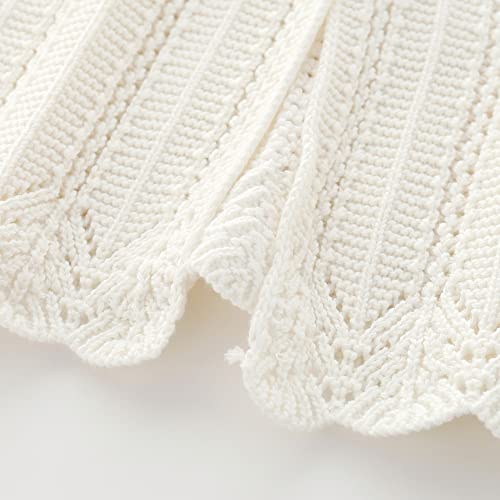 Toddler Baby Girls Cardigan Long Sleeve Open Front Button Knit Sweater For Casual School Uniform Kids Clothes (White, 3-6 Months) #TOP5